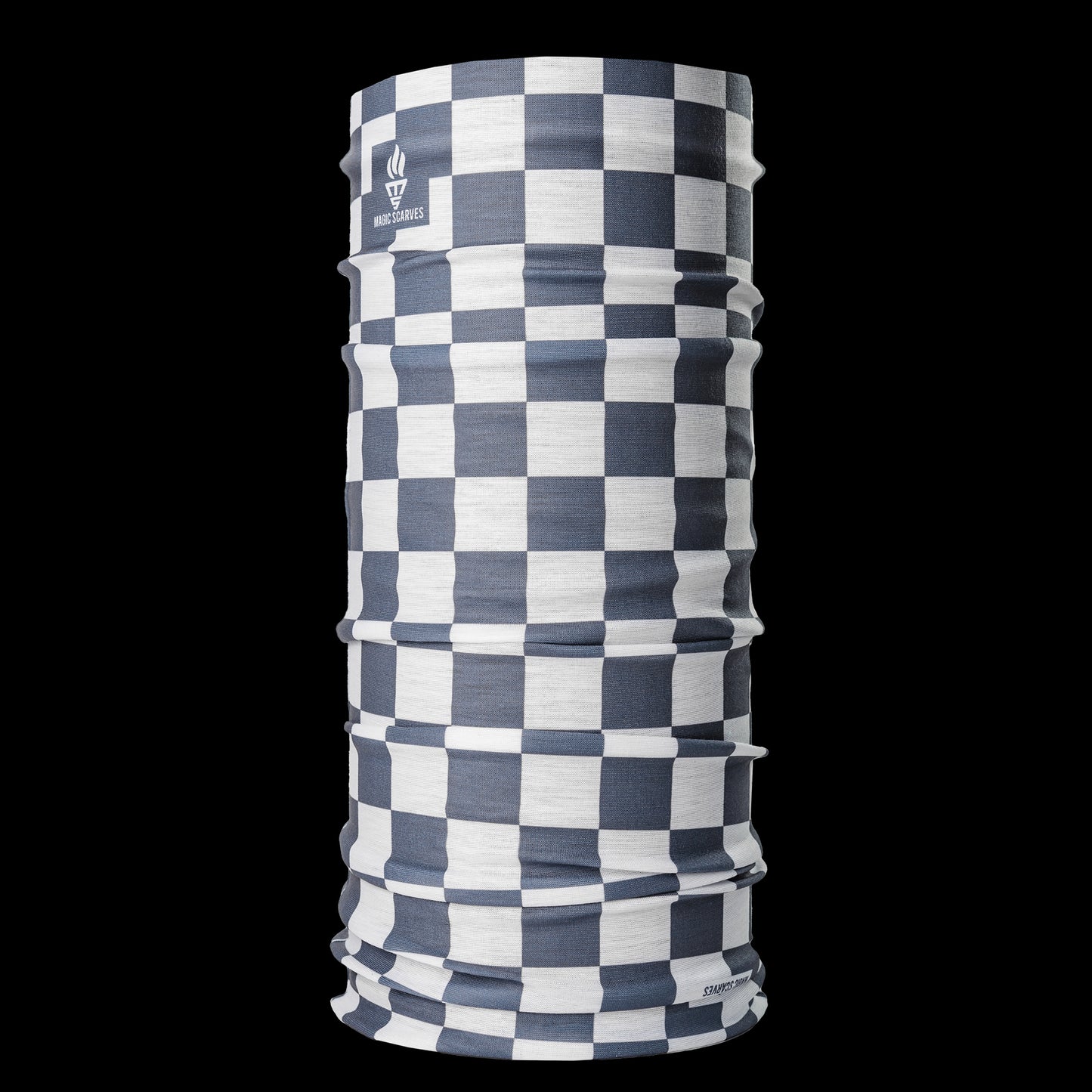 Grey White Checked Seamless Neck Tube Biker Bandana MOD