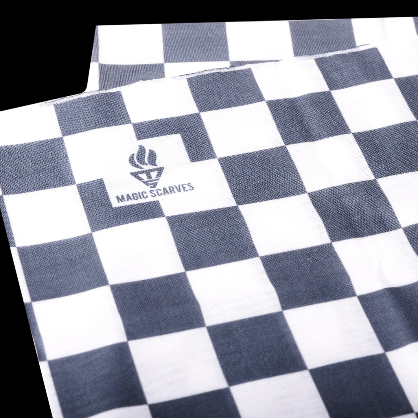 Grey White Checked Seamless Neck Tube Biker Bandana MOD