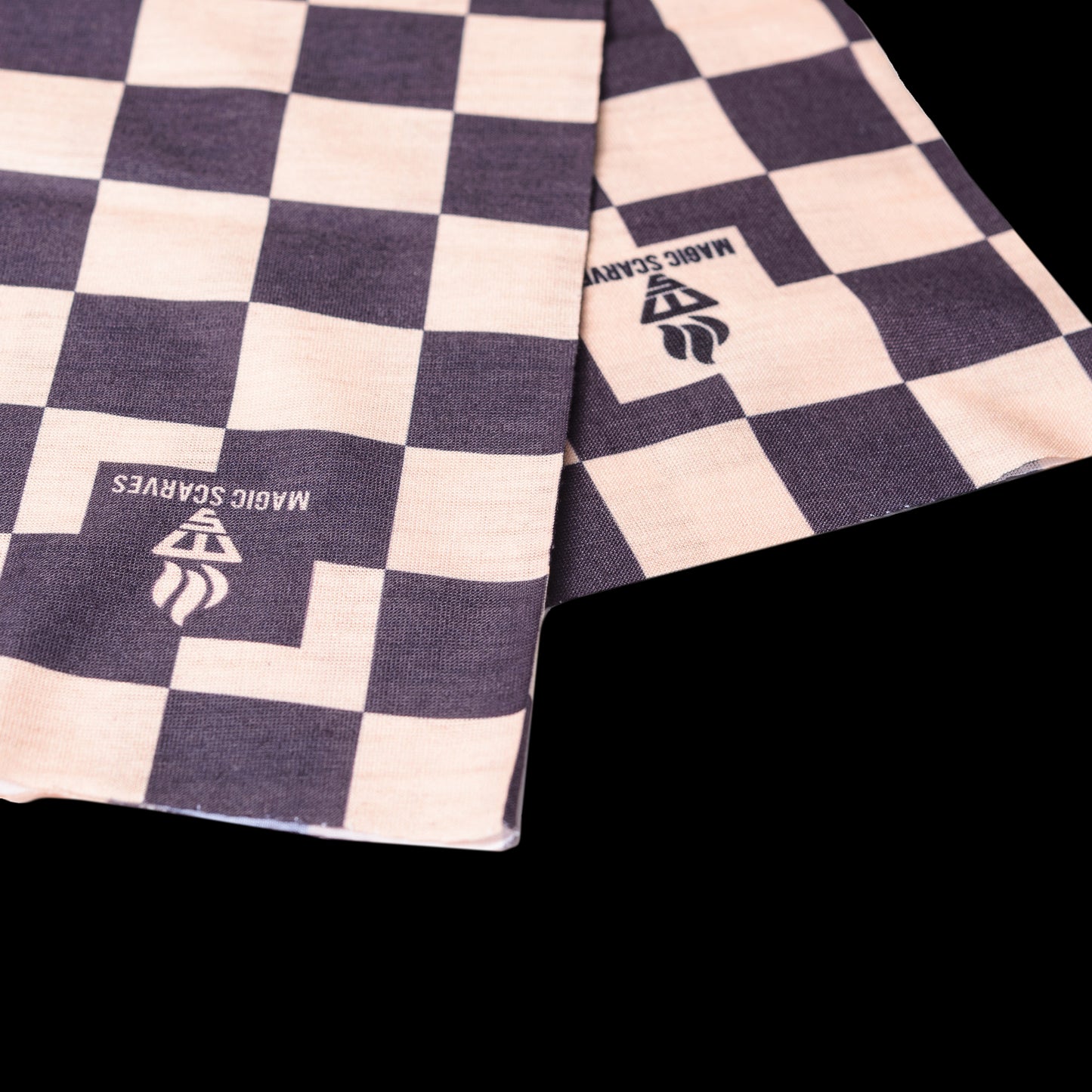 Brown Checked Seamless Neck Tube Biker Bandana MOD