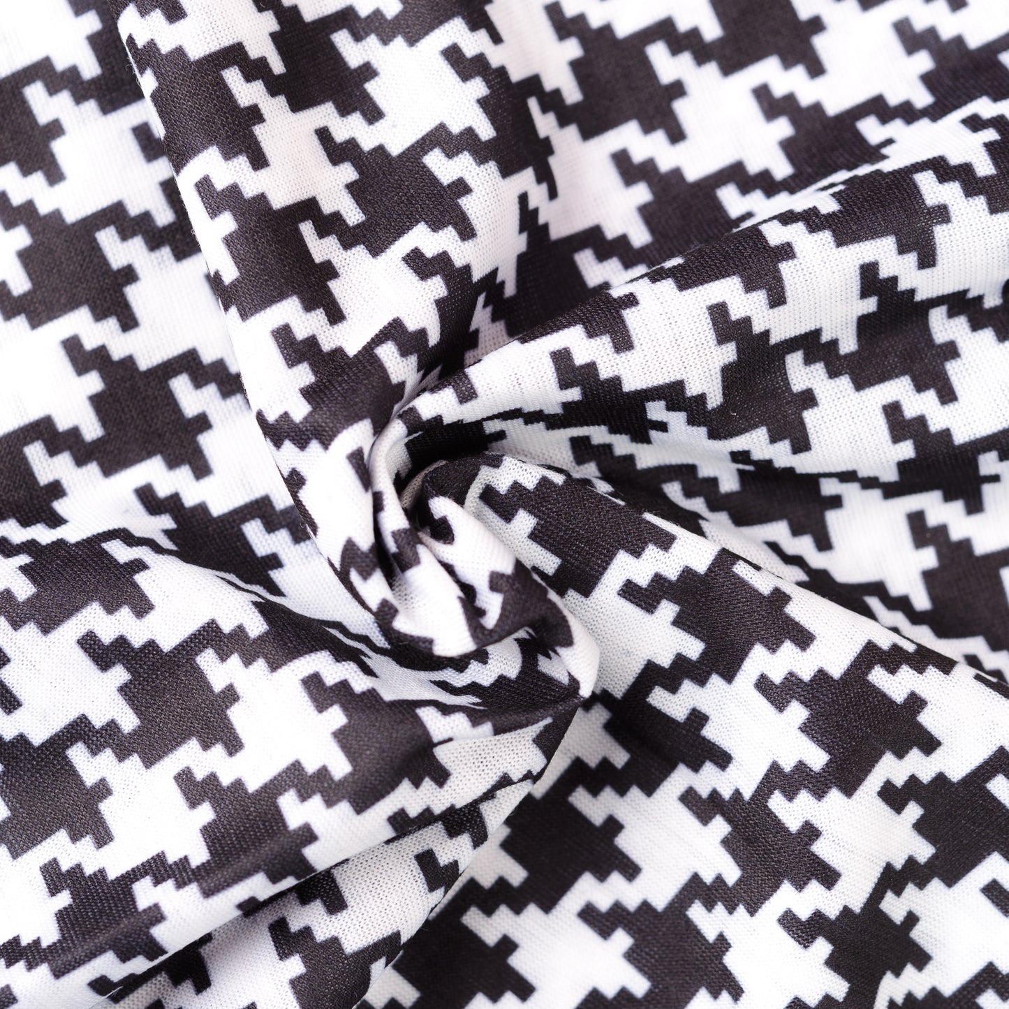 Black White Houndtooth Check Neck Tube Bandana