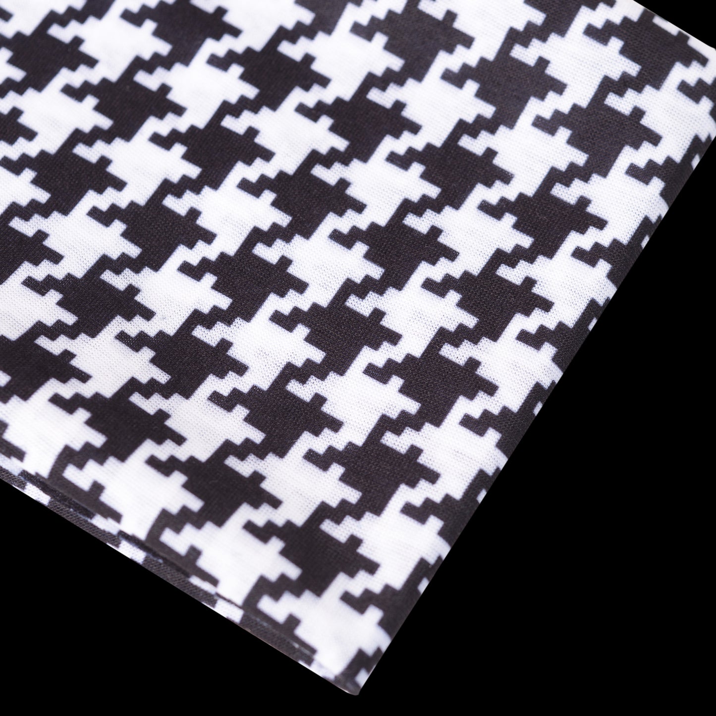 Black White Houndtooth Check Neck Tube Bandana