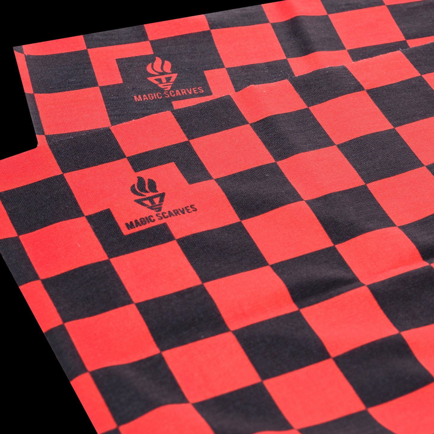 Black and Red Check Neck Tube Bandana MOD