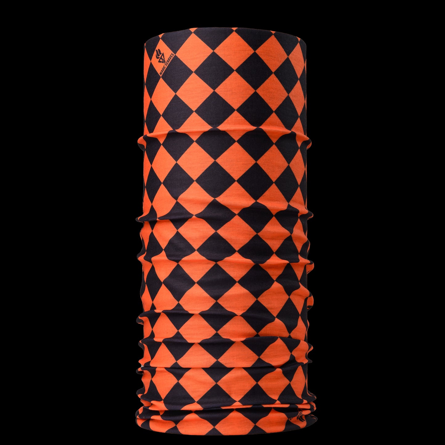 Orange Black Check Neck Tube Bandana Biker Snood For Men Women MOD SKA