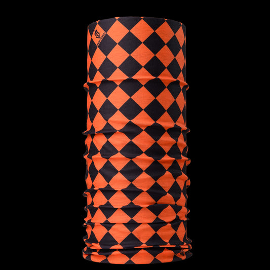 Orange Black Check Neck Tube Bandana Biker Snood For Men Women MOD SKA