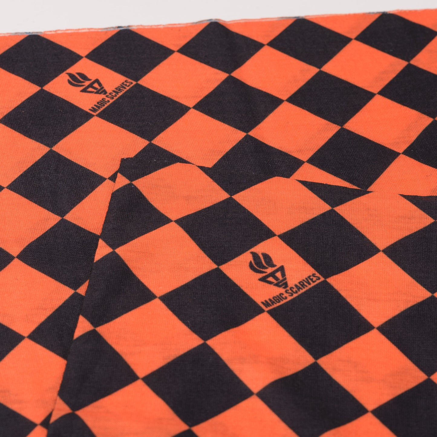 Orange Black Check Neck Tube Bandana Biker Snood For Men Women MOD SKA