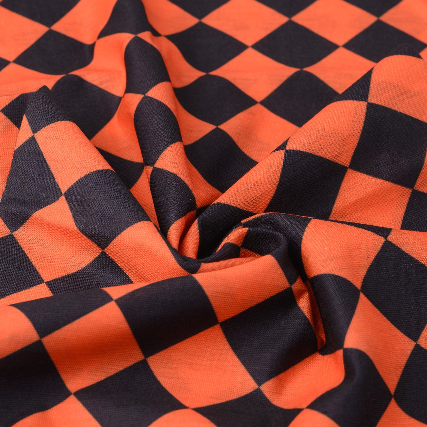 Orange Black Check Neck Tube Bandana Biker Snood For Men Women MOD SKA