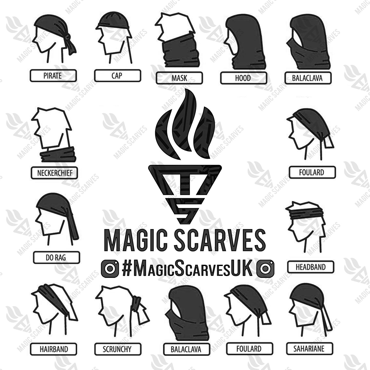 Black Wales Flag Neck Tube Bandana Biker Snood For Men Women