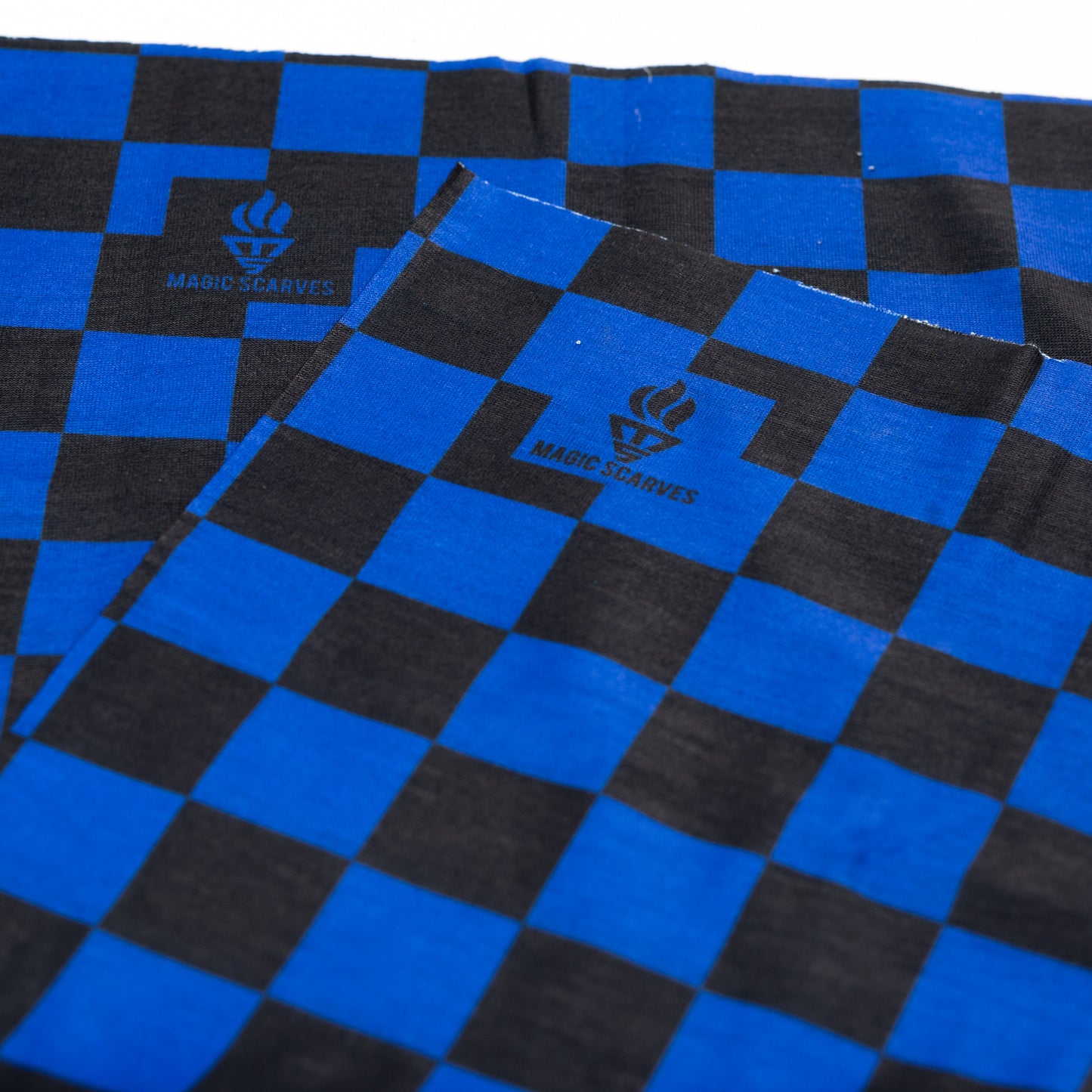 Blue Black Checked Seamless Neck Tube Biker Bandana MOD SKA