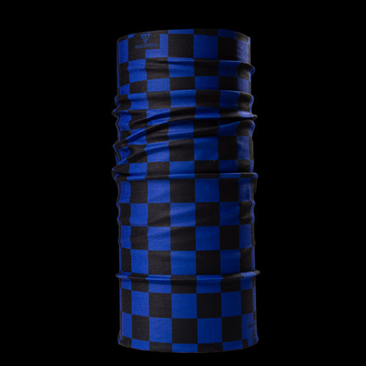 Blue Black Checked Seamless Neck Tube Biker Bandana MOD SKA
