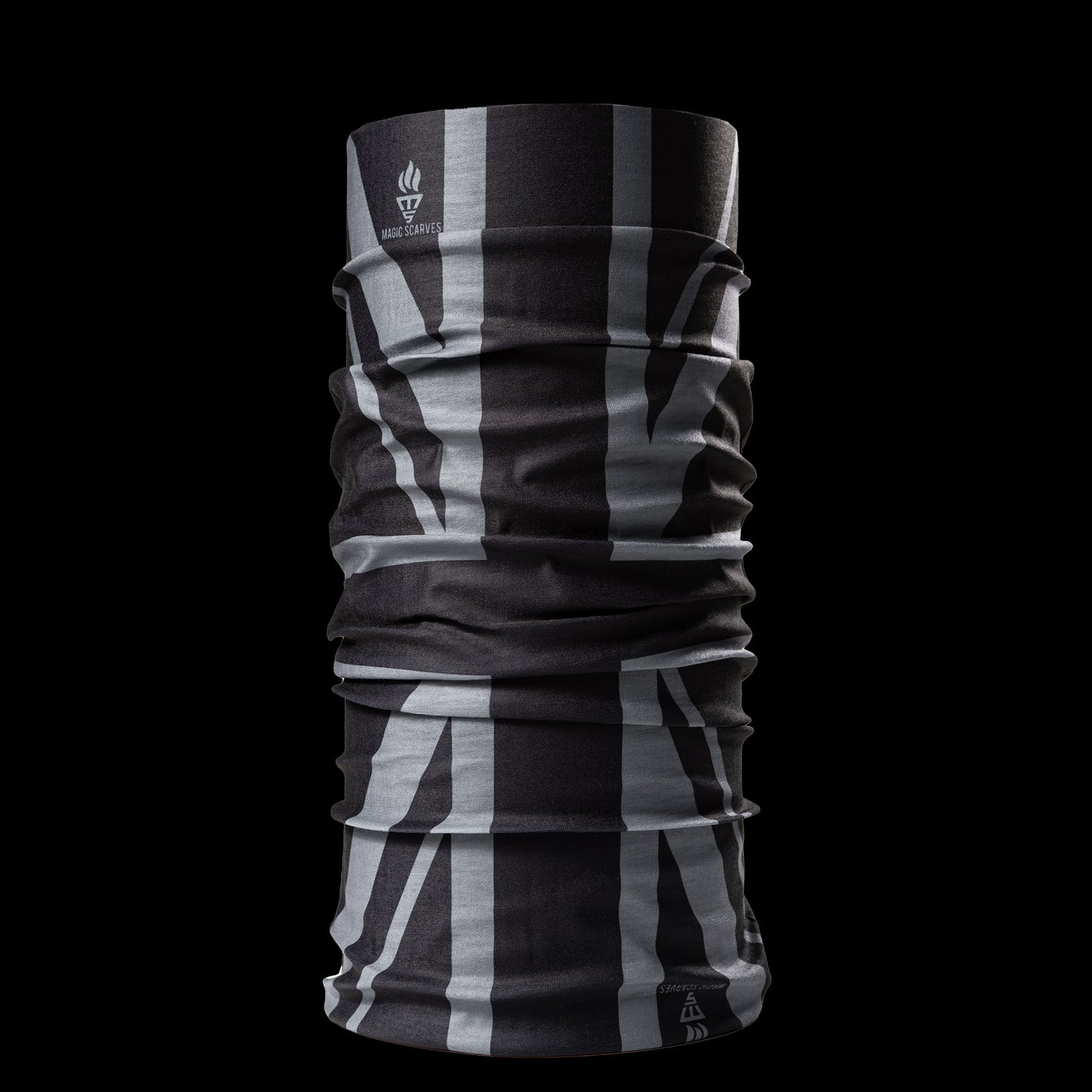 Grey Black Union Jack UK Flag Neck Tube Bandana Snood For Men Women
