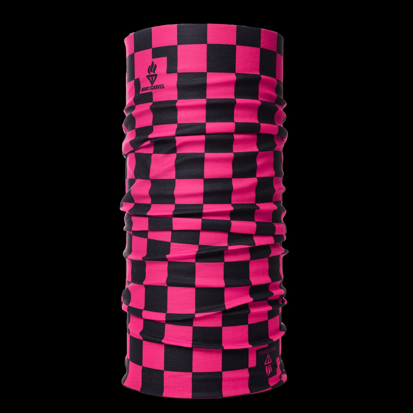 Pink Black Checked Seamless Neck Tube Ladies Biker Bandana Snood  MOD SKA
