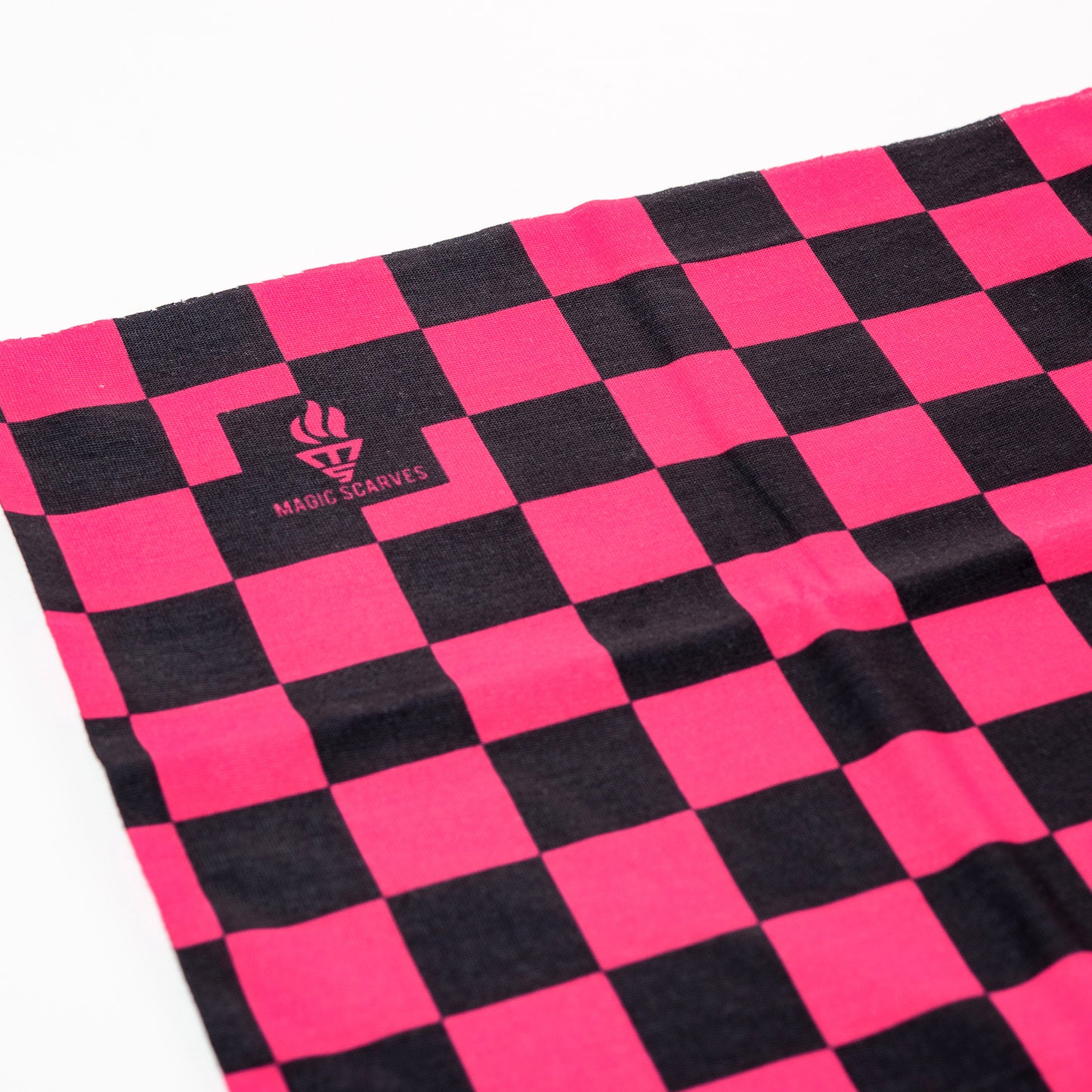 Pink Black Checked Seamless Neck Tube Ladies Biker Bandana Snood  MOD SKA