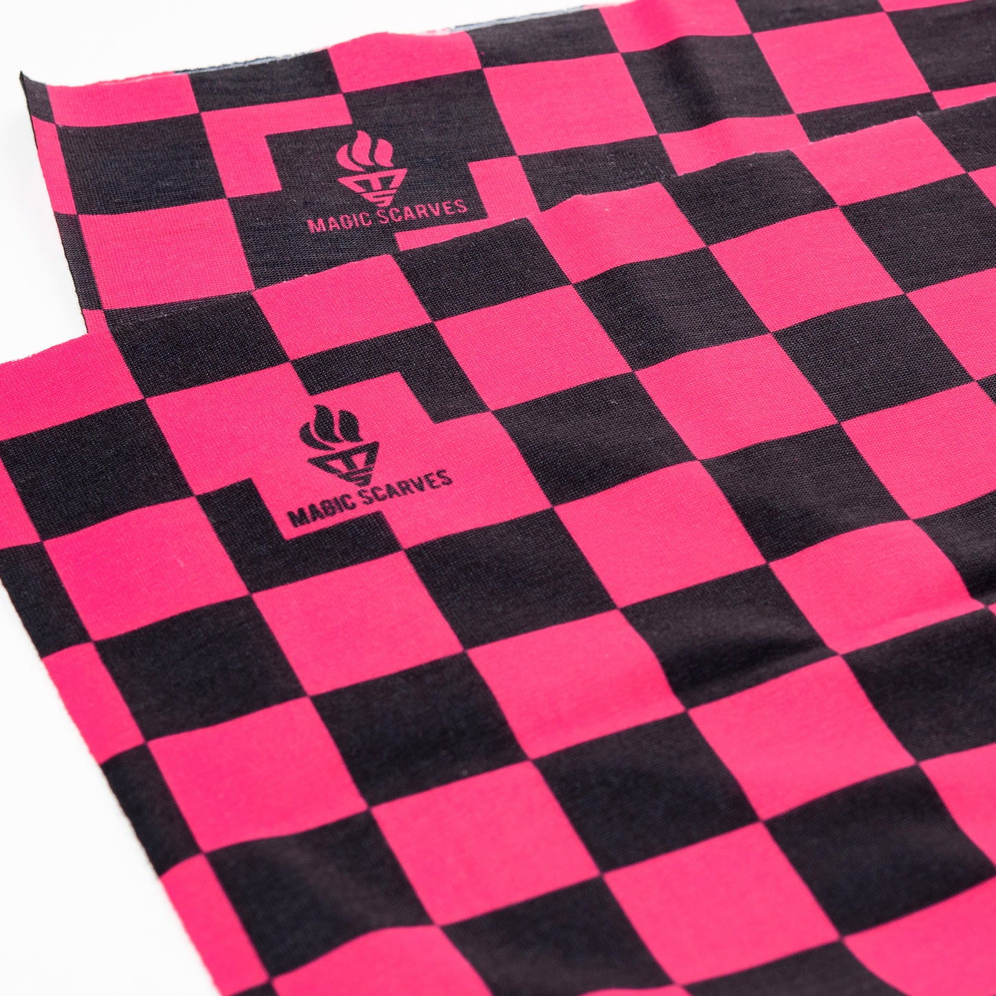 Pink Black Checked Seamless Neck Tube Ladies Biker Bandana Snood  MOD SKA