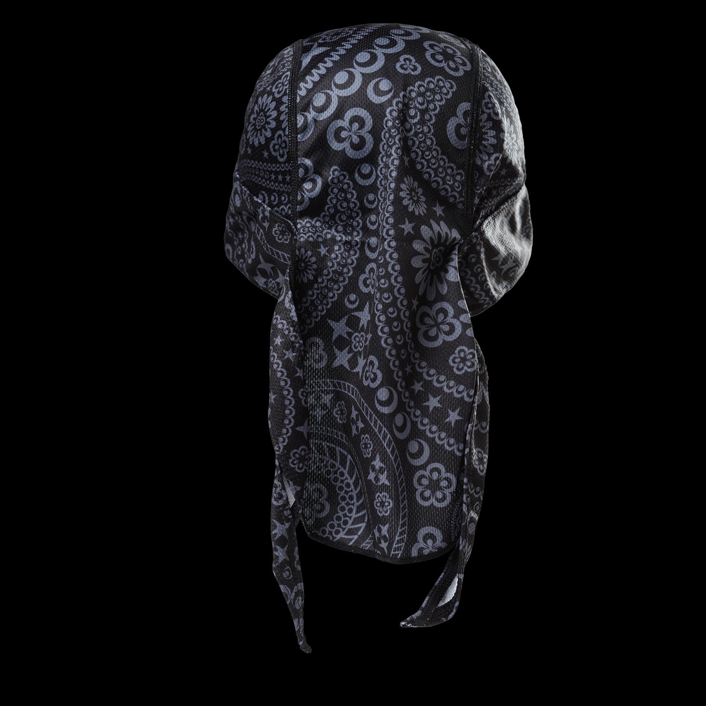 Black Paisley Biker Pirate Skull Cap Bandana