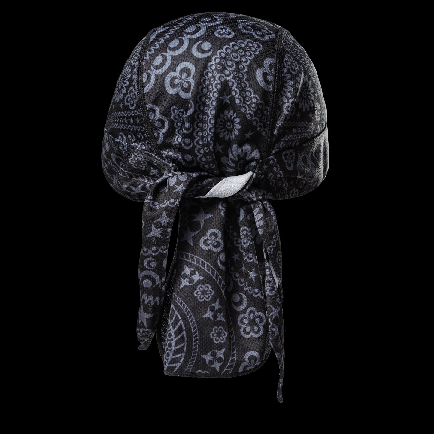 Black Paisley Biker Pirate Skull Cap Bandana