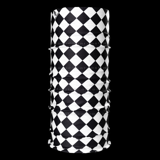 White Black Check Neck Tube Bandana Biker Snood For Men Women MOD SKA