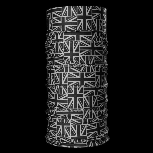 Small Grey Black Union Jack UK Flag Neck Tube Bandana Snood For Men Women