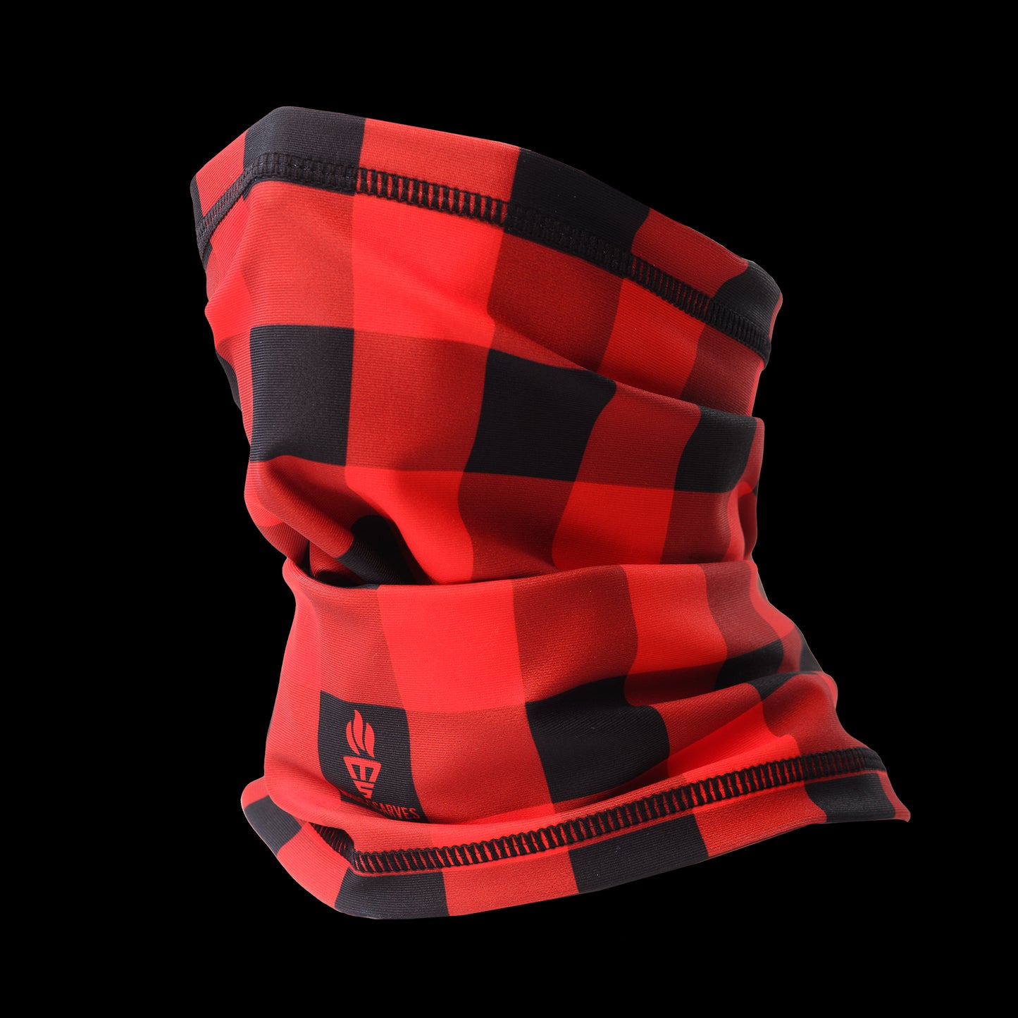 Thermal Red Black Check Neck Warmer Plaid Neck Tube