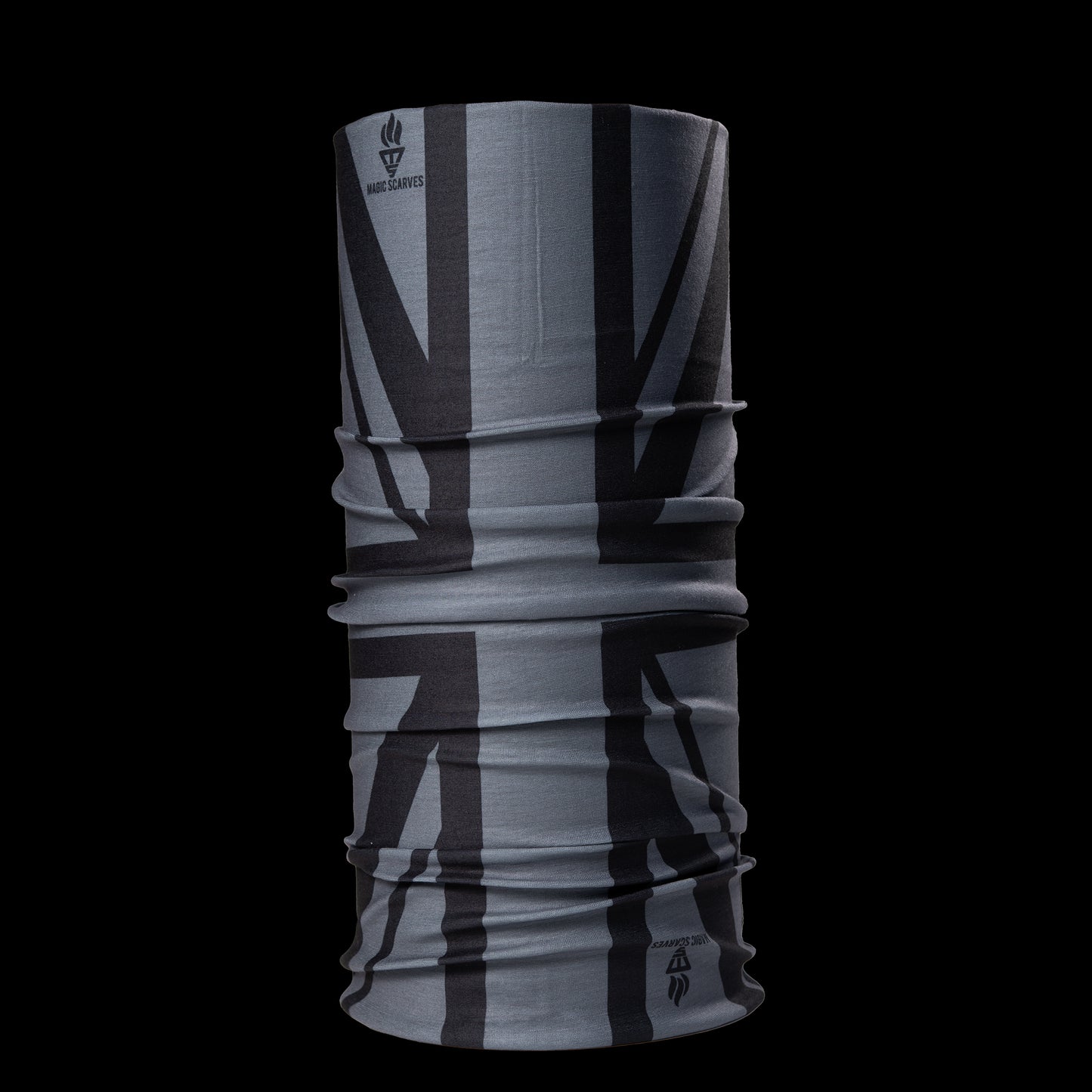Grey Black Union Jack UK Flag Neck Tube Bandana Snood For Men Women
