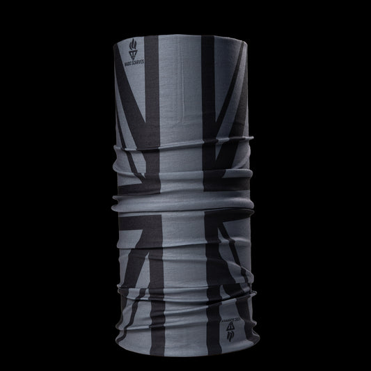 Grey Black Union Jack UK Flag Neck Tube Bandana Snood For Men Women